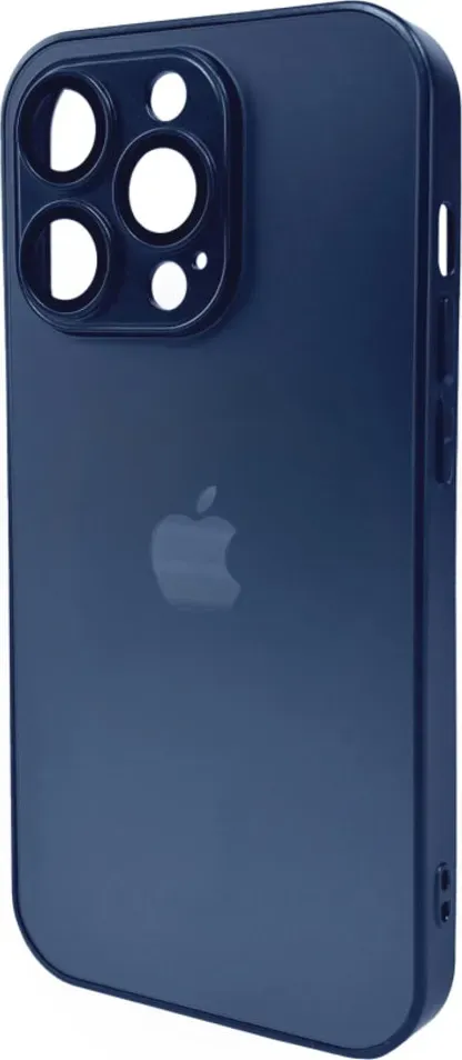 Чехол-накладка AG Glass Matt Frame Color Logo for Apple iPhone 14 Pro Navy Blue