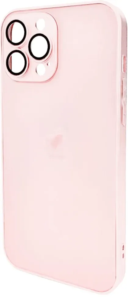Чохол-накладка AG Glass Matt Frame Color Logo for Apple iPhone 13 Pro Max Chanel Pink