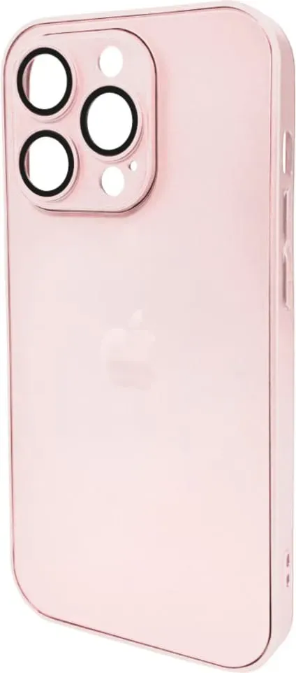 Чохол-накладка AG Glass Matt Frame Color Logo for Apple iPhone 14 Pro Chanel Pink