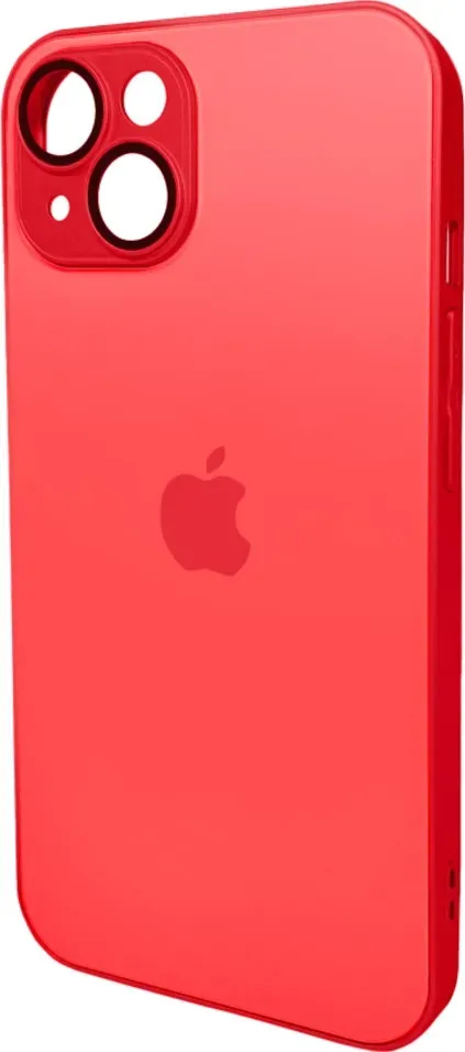 Чехол-накладка AG Glass Matt Frame Color Logo for Apple iPhone 14 Coke Red