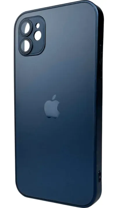 Чехол-накладка AG Glass Matt Frame Color Logo for Apple iPhone 11 Navy Blue