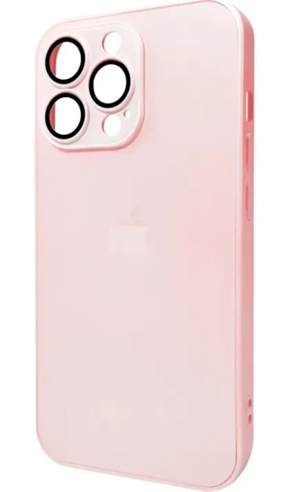 Чохол-накладка AG Glass Matt Frame Color Logo for Apple iPhone 12 Pro Max Chanel Pink