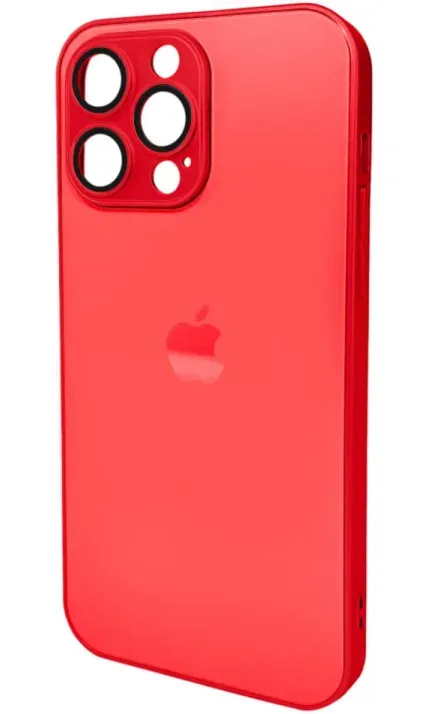 Чохол-накладка AG Glass Matt Frame Color Logo for Apple iPhone 14 Pro Max Coke Red