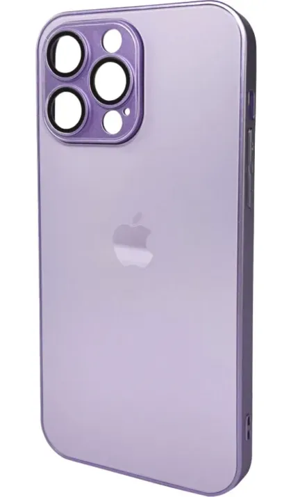 Чехол-накладка AG Glass Matt Frame Color Logo for Apple iPhone 14 Pro Max Light Purple