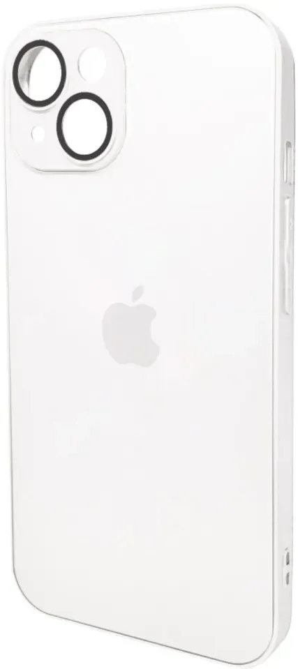 Чехол-накладка AG Glass Matt Frame Color Logo for Apple iPhone 14 Pearly White
