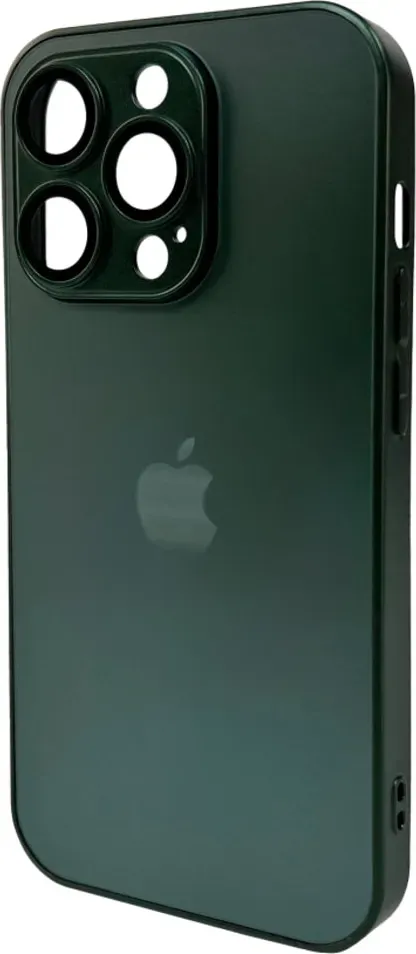 Чехол-накладка AG Glass Matt Frame Color Logo for Apple iPhone 14 Pro Cangling Green
