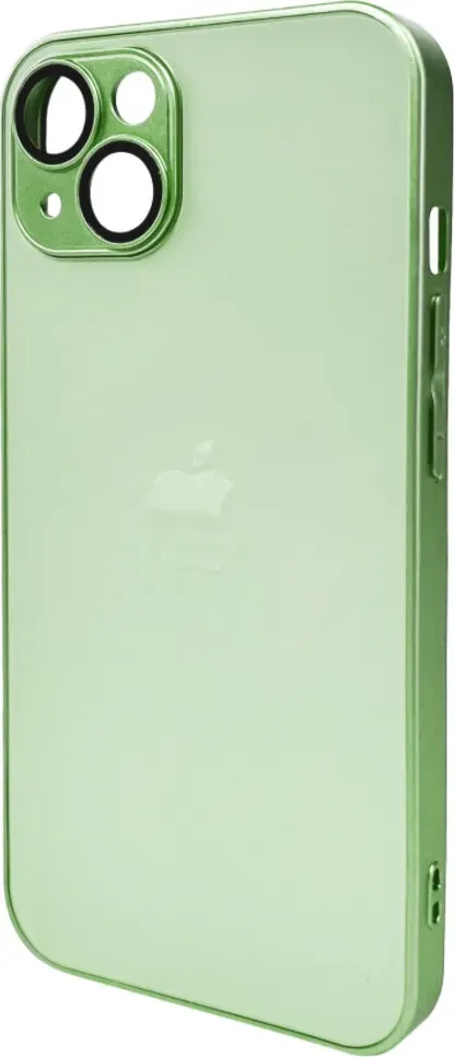Чехол-накладка AG Glass Matt Frame Color Logo for Apple iPhone 14 Light Green
