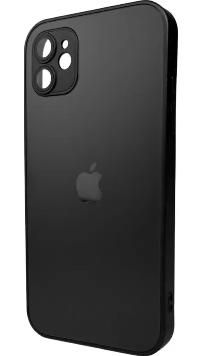 Чехол-накладка AG Glass Matt Frame Color Logo for Apple iPhone 11 Graphite Black