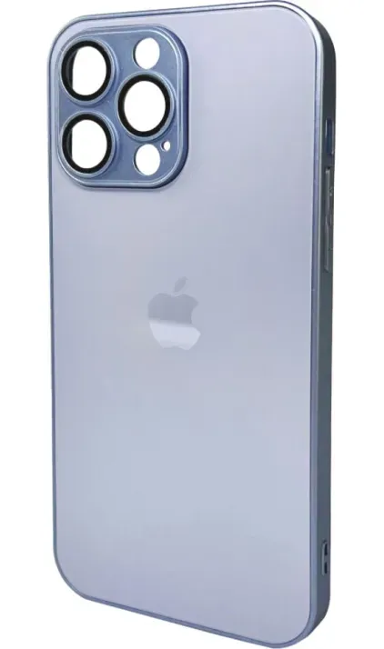 Чехол-накладка AG Glass Matt Frame Color Logo for Apple iPhone 14 Pro Max Sierra Blue