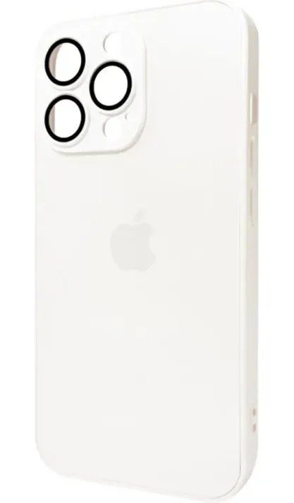Чохол-накладка AG Glass Matt Frame Color Logo for Apple iPhone 13 Pro Pearly White