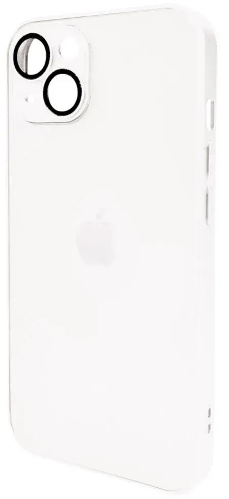 Чехол-накладка AG Glass Matt Frame Color Logo for Apple iPhone 13 Pearly White
