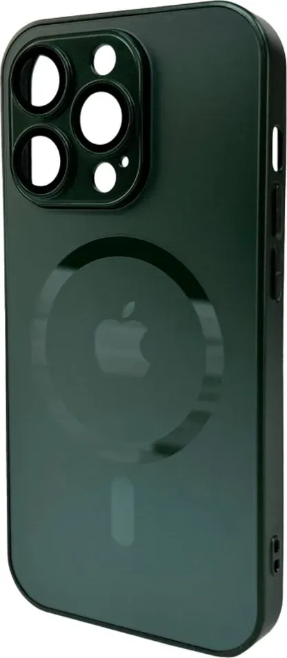 Чохол-накладка AG Glass Matt Frame Color MagSafe Logo for Apple iPhone 15 Pro Cangling Green