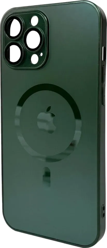 Чехол-накладка AG Glass Matt Frame Color MagSafe Logo for Apple iPhone 13 Pro Max Cangling Green