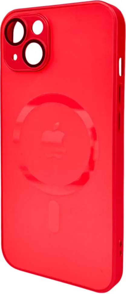 Чохол-накладка AG Glass Matt Frame Color MagSafe Logo for Apple iPhone 13 Cola Red