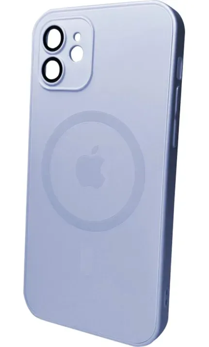 Чохол-накладка AG Glass Matt Frame Color MagSafe Logo for Apple iPhone 12 Sierra Blue