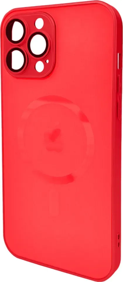 Чохол-накладка AG Glass Matt Frame Color MagSafe Logo for Apple iPhone 13 Pro Max Cola Red