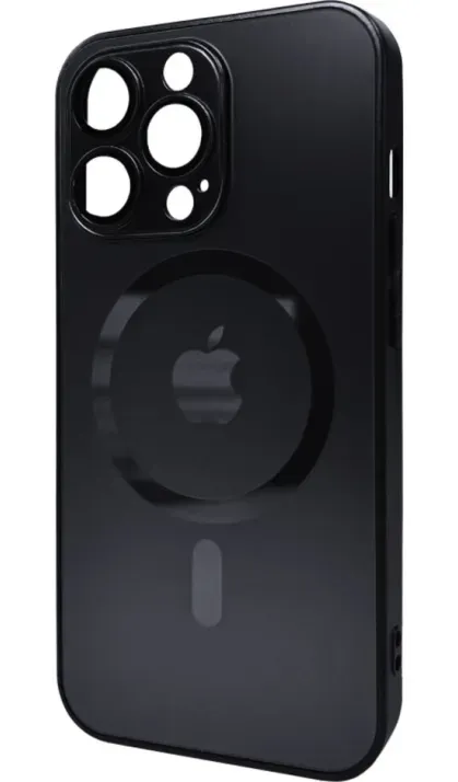 Чехол-накладка AG Glass Matt Frame Color MagSafe Logo for Apple iPhone 13 Pro Graphite Black