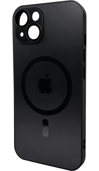 Чехол-накладка AG Glass Matt Frame Color MagSafe Logo for Apple iPhone 14 Graphite Black