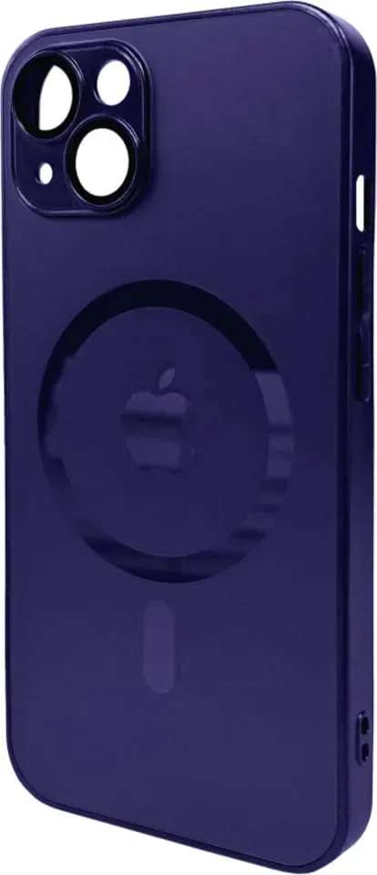 Чехол-накладка AG Glass Matt Frame Color MagSafe Logo for Apple iPhone 13 Deep Purple