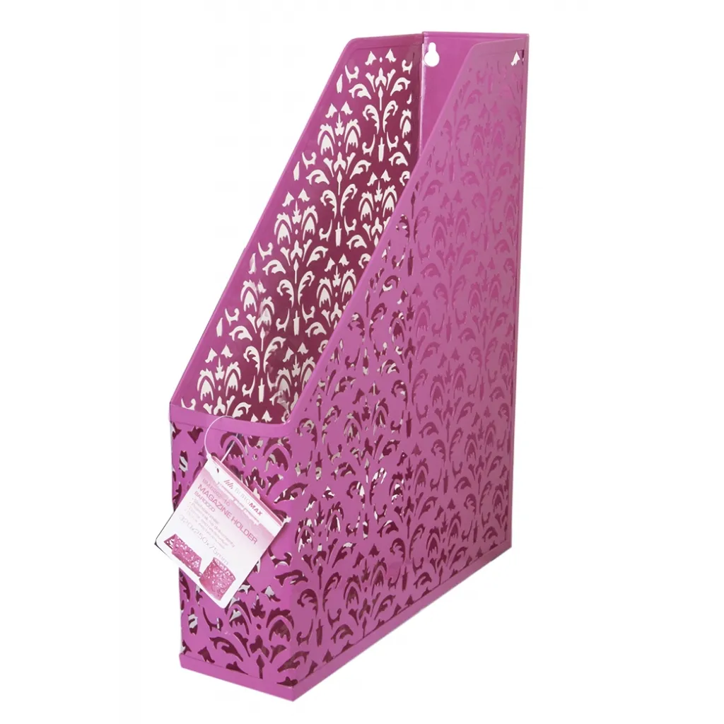 Лоток для бумаг Buromax вертикальный, BAROCCO, металлический, розовый (BM.6262-10)