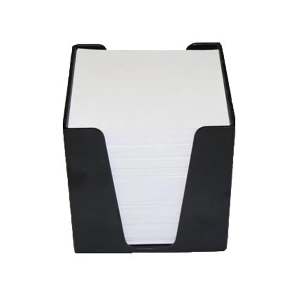 Подставка-куб для писем и бумаг Кип с белой бумагой 90х90х90 мм, черный (BOXP-KIP-BP999-B)
