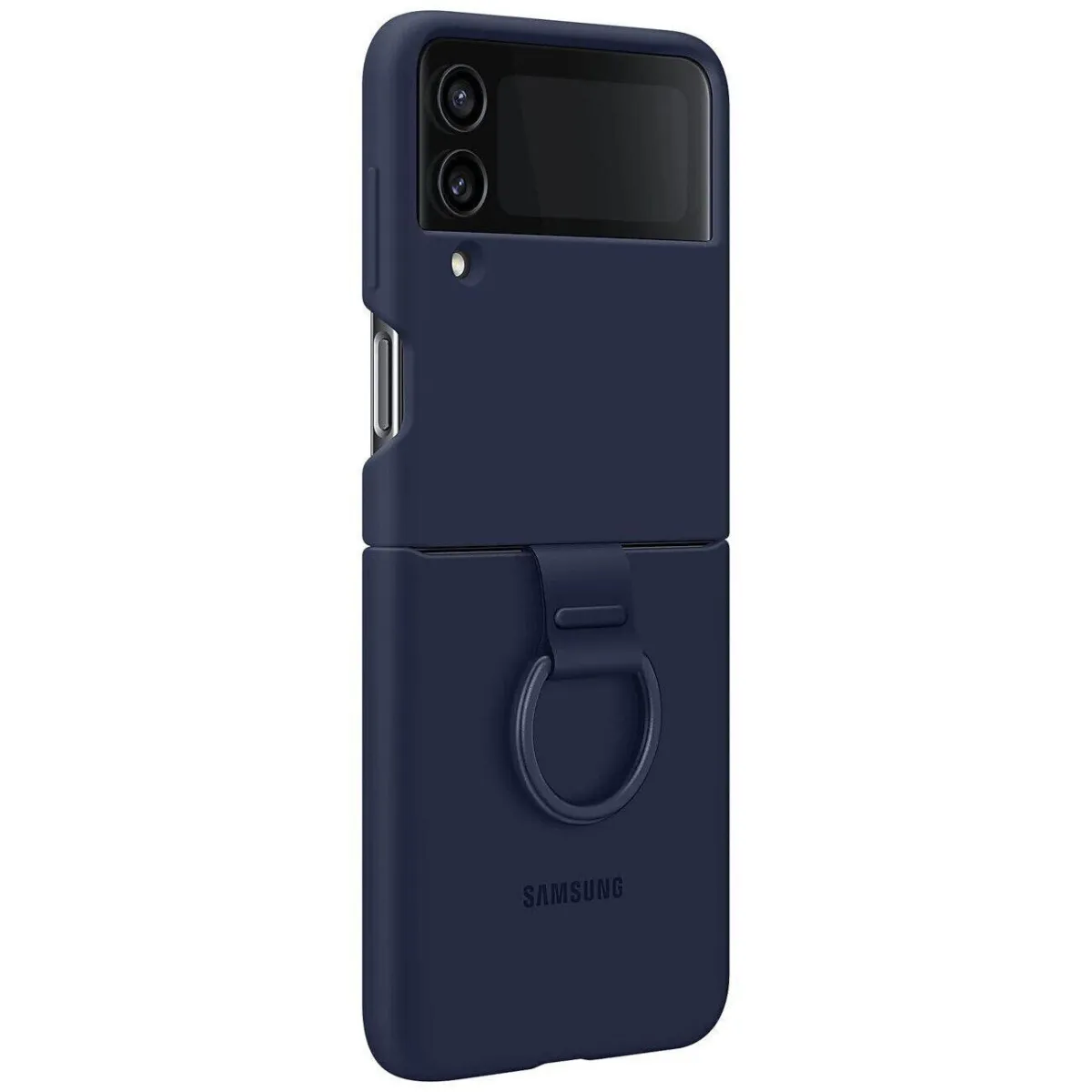 Чохол-накладка Silicone Cover with Ring for Samsung Galaxy Flip 4 (F721) Navy Blue (EF-PF721TNEGUA)