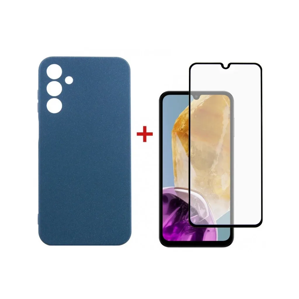 Чехол-накладка Dengos Samsung Galaxy M15 5G + Glass Blue (DG-KM-89)