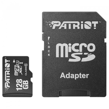 Карта пам'яті  Patriot 128Gb LX Series UHS-I (class 10) + Adapter (PSF128GMCSDXC10)