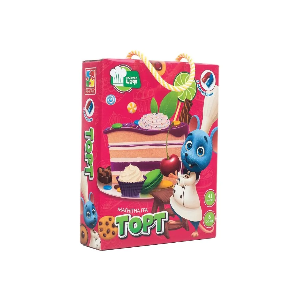 Розвиваюча іграшка Vladi Toys Магнітна кулінарна гра Торт, укр. (VT3004-01)