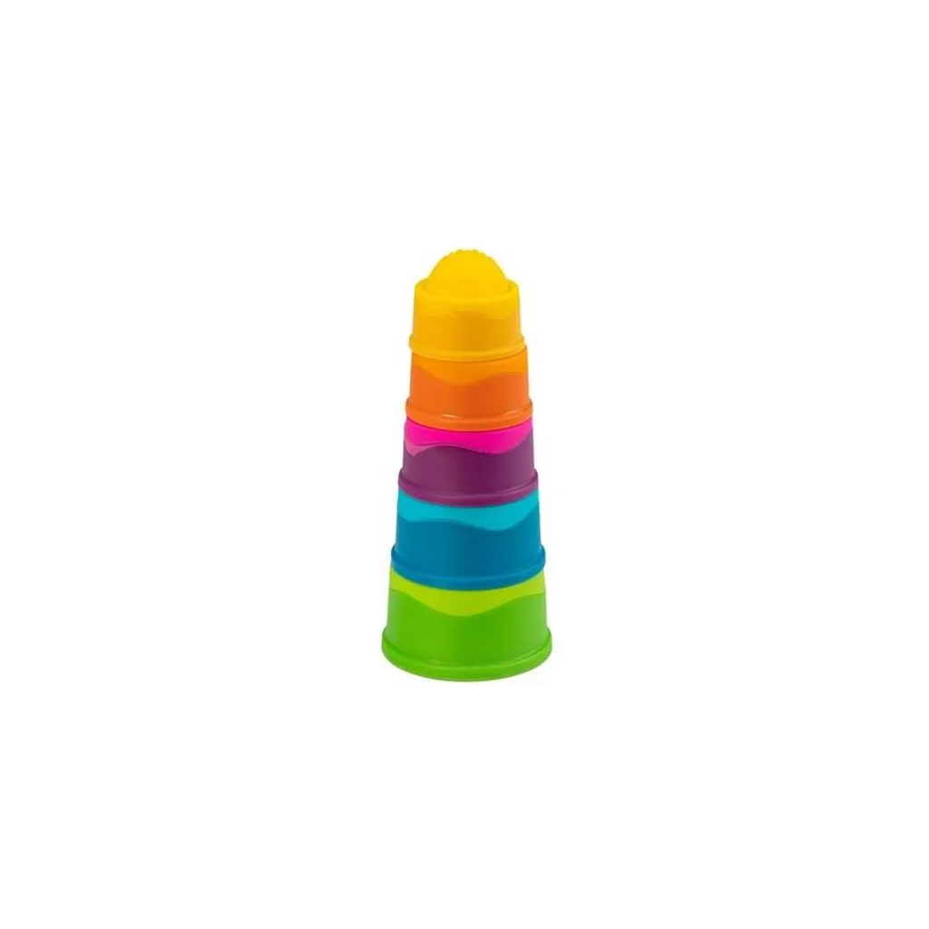 Розвиваюча іграшка Fat Brain Toys Пірамідка тактильна Чашки dimpl stack (F293ML)