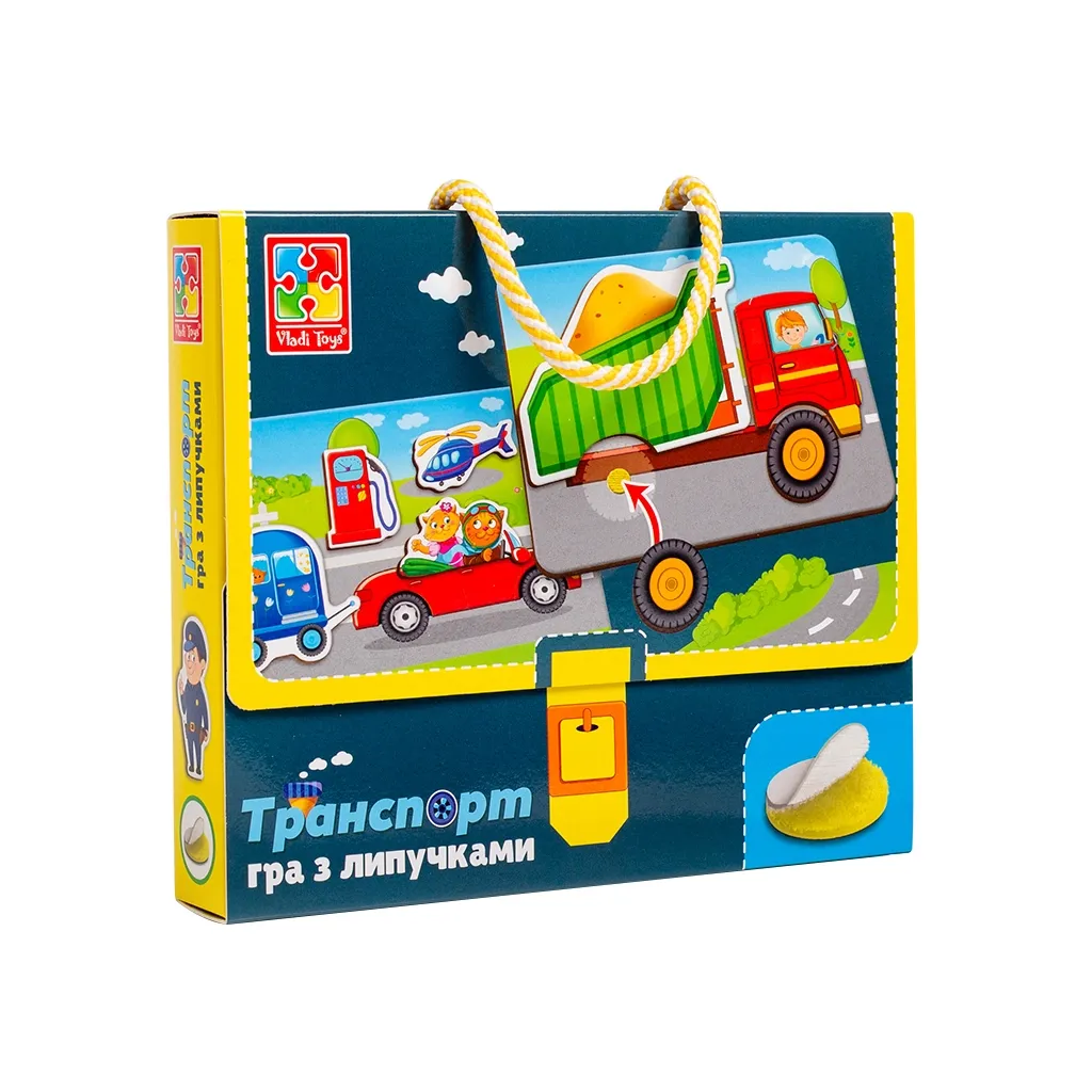 Развивающая игрушка Vladi Toys Игра с липучками Транспорт (укр) (VT1302-28)