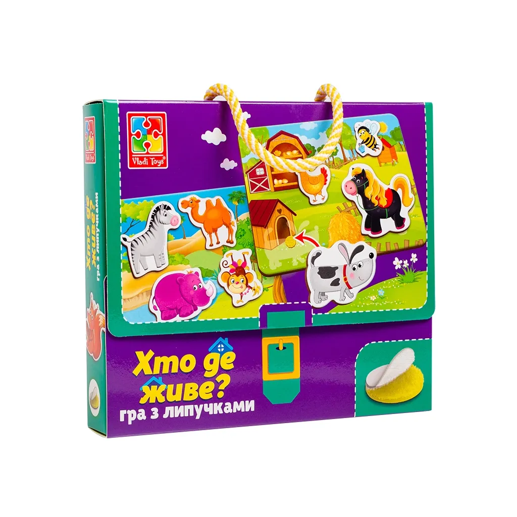 Развивающая игрушка Vladi Toys Игра с липучками Кто где живет? (укр) (VT1302-26)