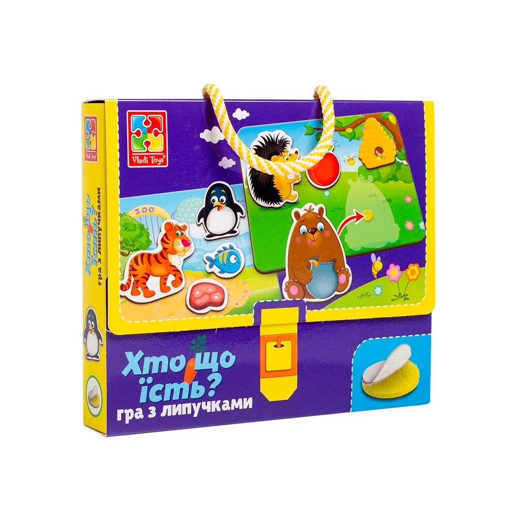 Развивающая игрушка Vladi Toys Игра с липучками Кто что ест? (укр) (VT1302-27)