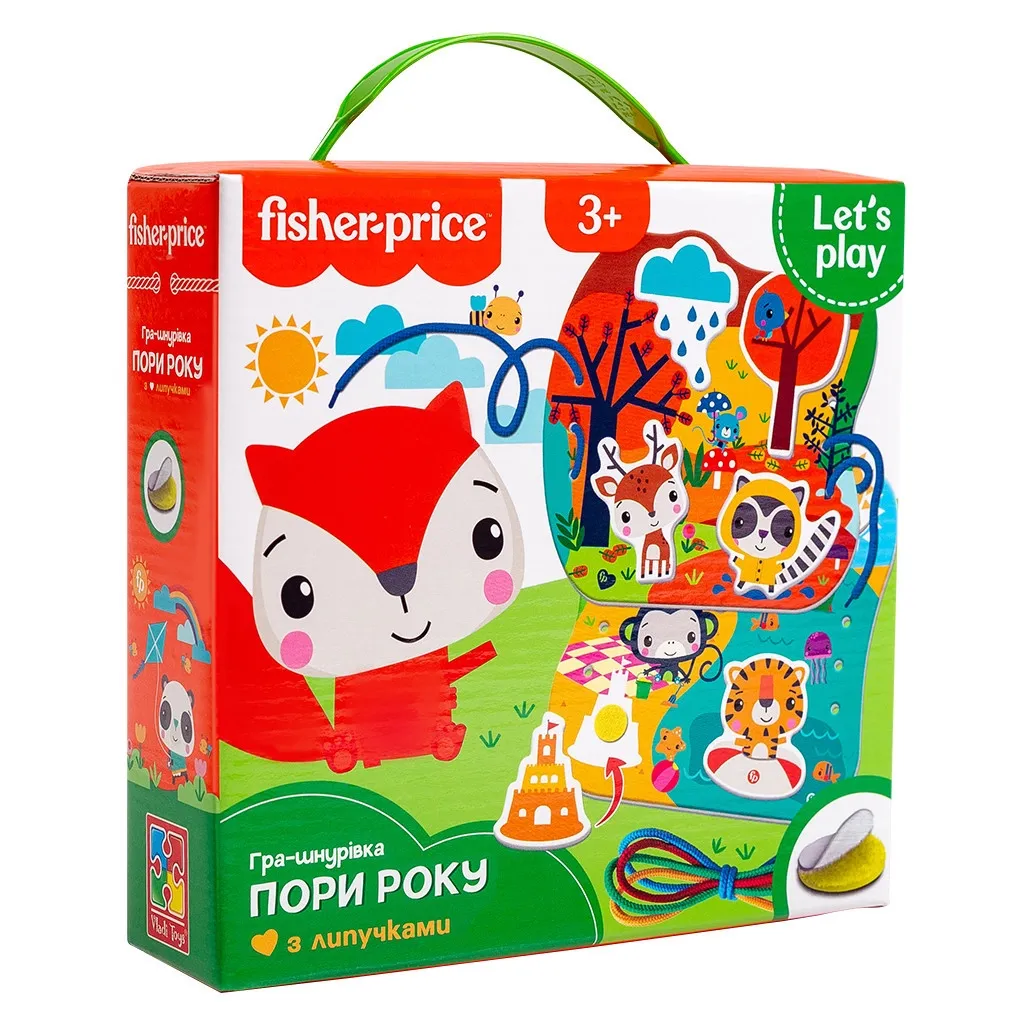 Развивающая игрушка Vladi Toys Игра-шнуровка Fisher Price Время года (укр) (VT5303-25)