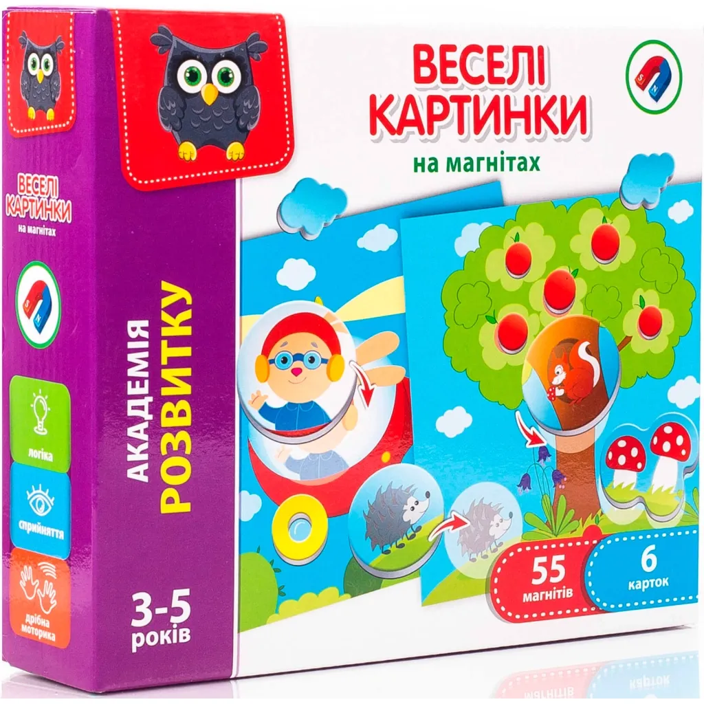 Розвиваюча іграшка Vladi Toys Гра Веселі картинки магнітна (укр) (VT5422-06)