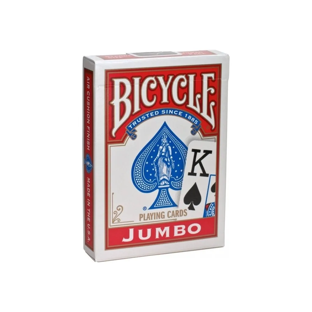 Игральная карта Bicycle Rider Back International Jumbo Index (red) (JIR001-1)