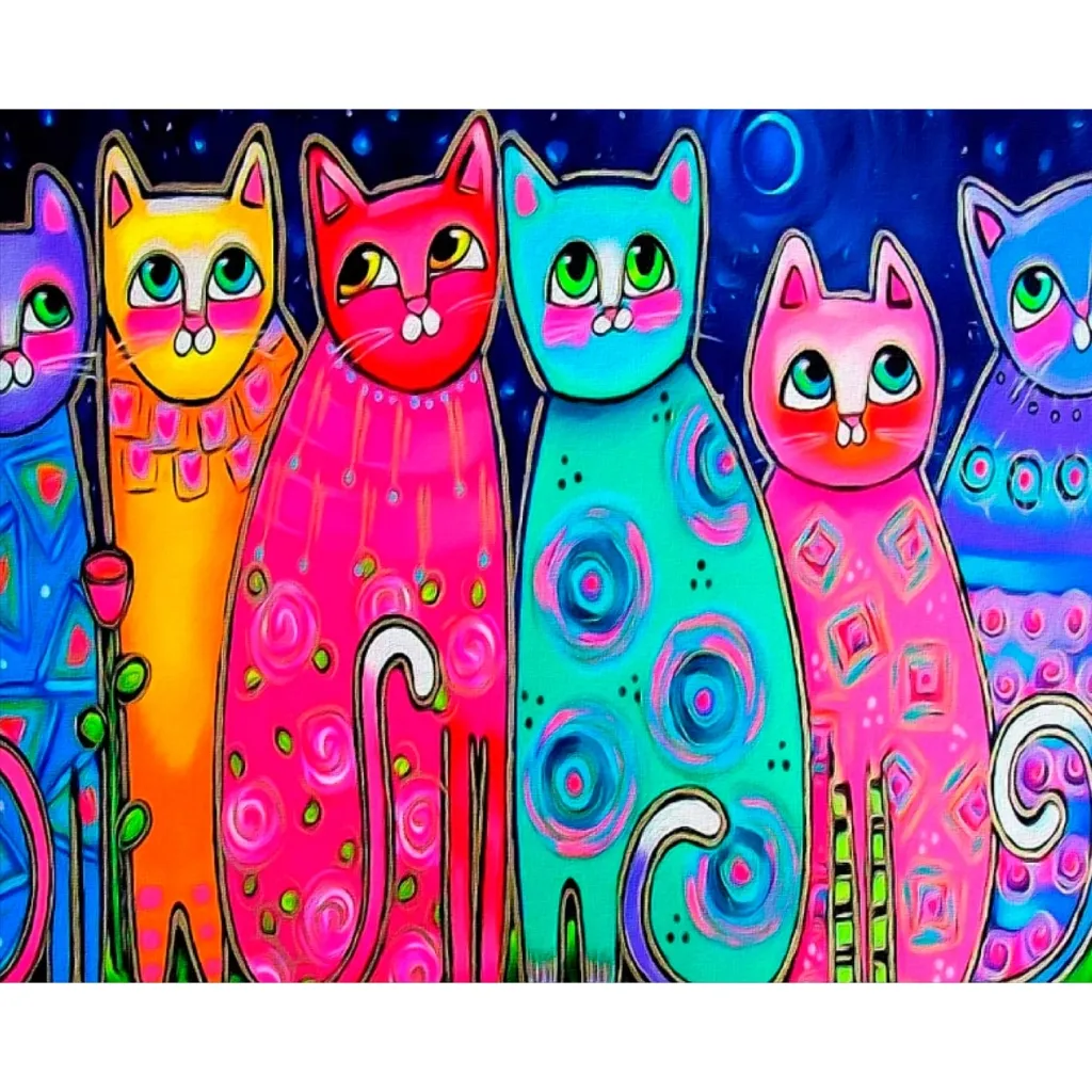 Картина по номерам Santi Art cats, 40*50см на підрамнику алмазна (954451)