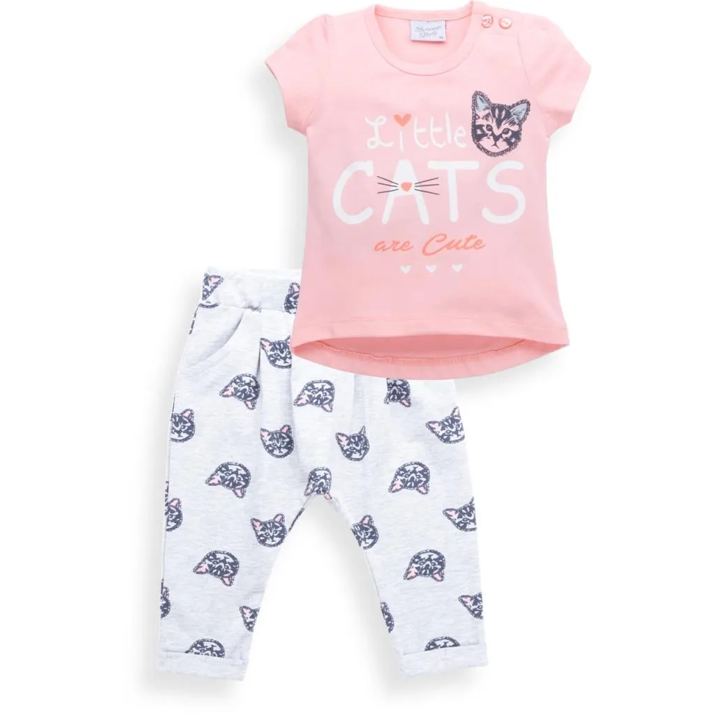 Комплект Breeze футболка з котиком та штанці з кишеньками (8983-92G-peach)