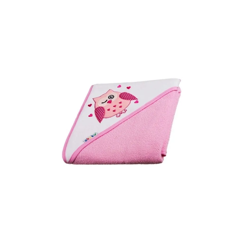 Полотенце для купания Akuku с капюшоном 80x80см, розовое (A1233)