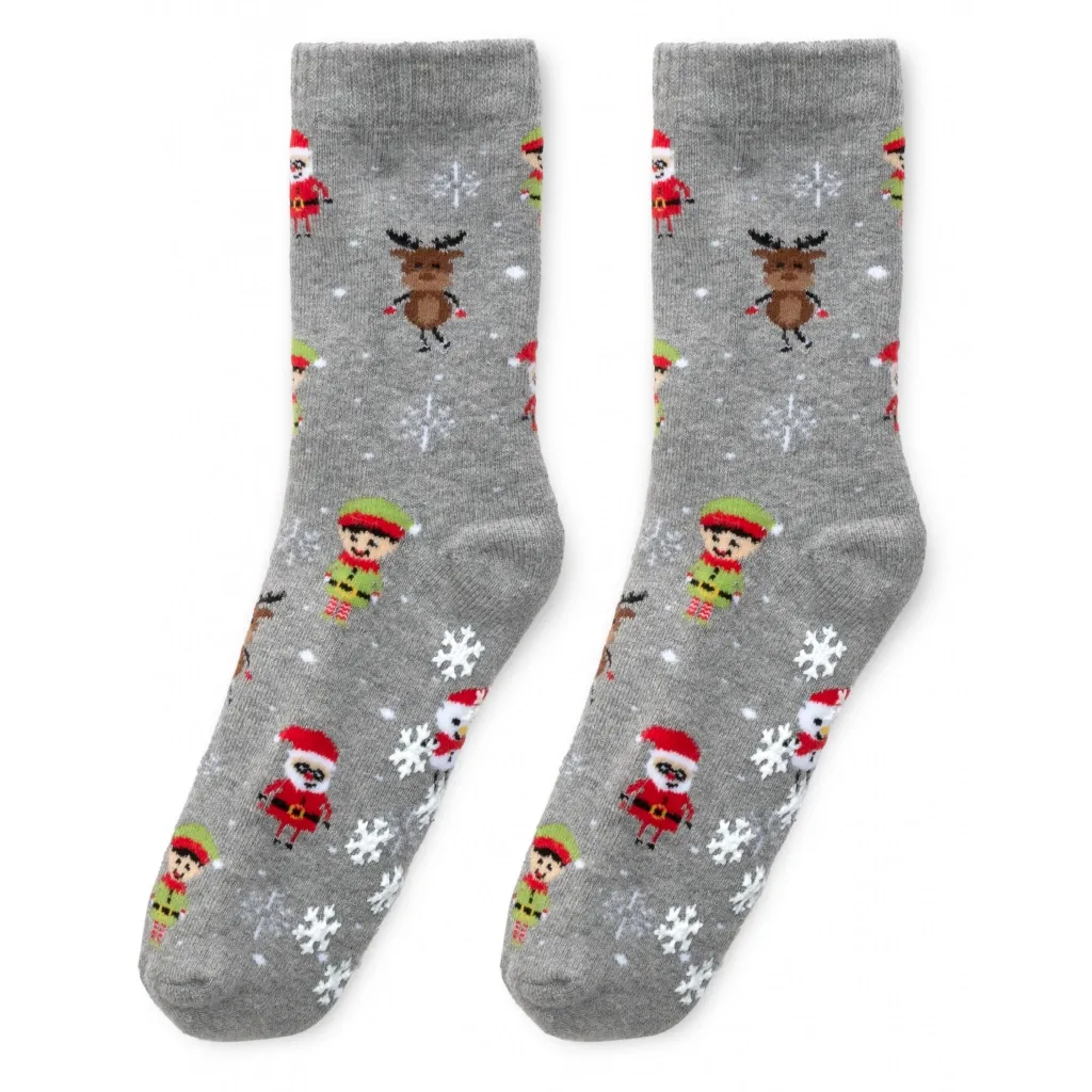 Шкарпетки Bross махрові з оленями (23394-4-gray)