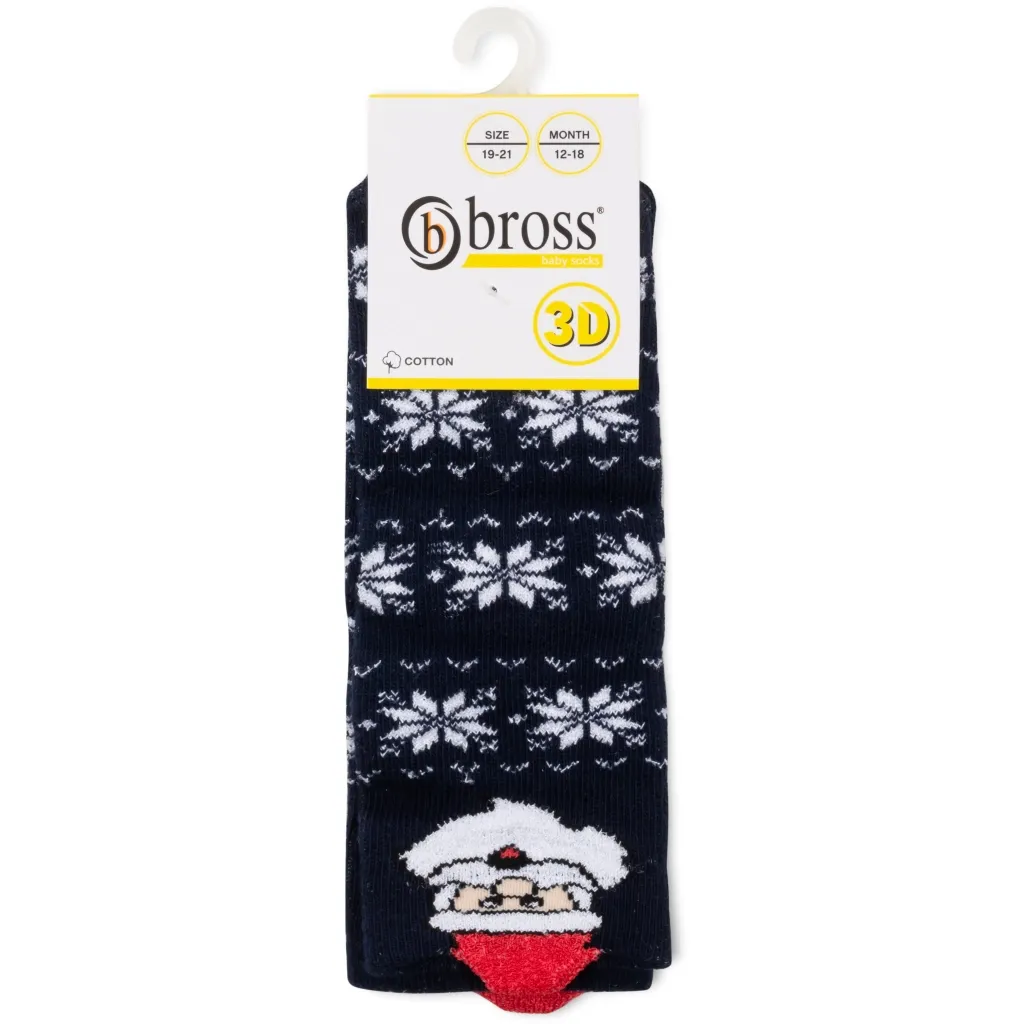 Шкарпетки Bross новорічні зі Святим Миколаєм (21248-12-18-blue)