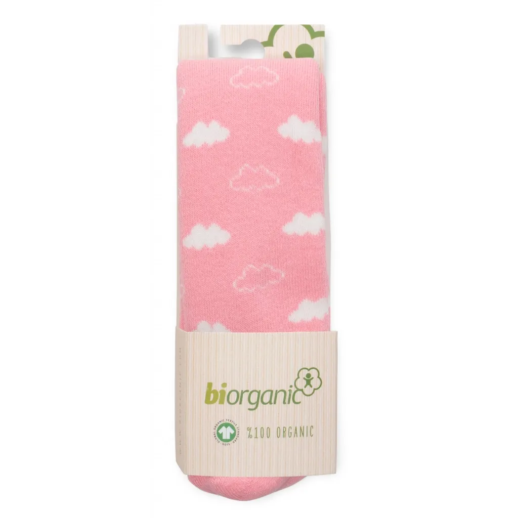 Колготки Bibaby махрові з хмаринками (68379-68G-pinkwhite)