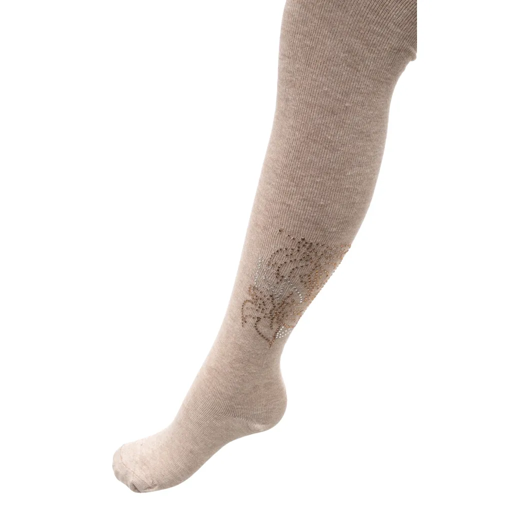 Колготки UCS Socks з квіткою зі страз (M0C0302-1041-7G-beige)