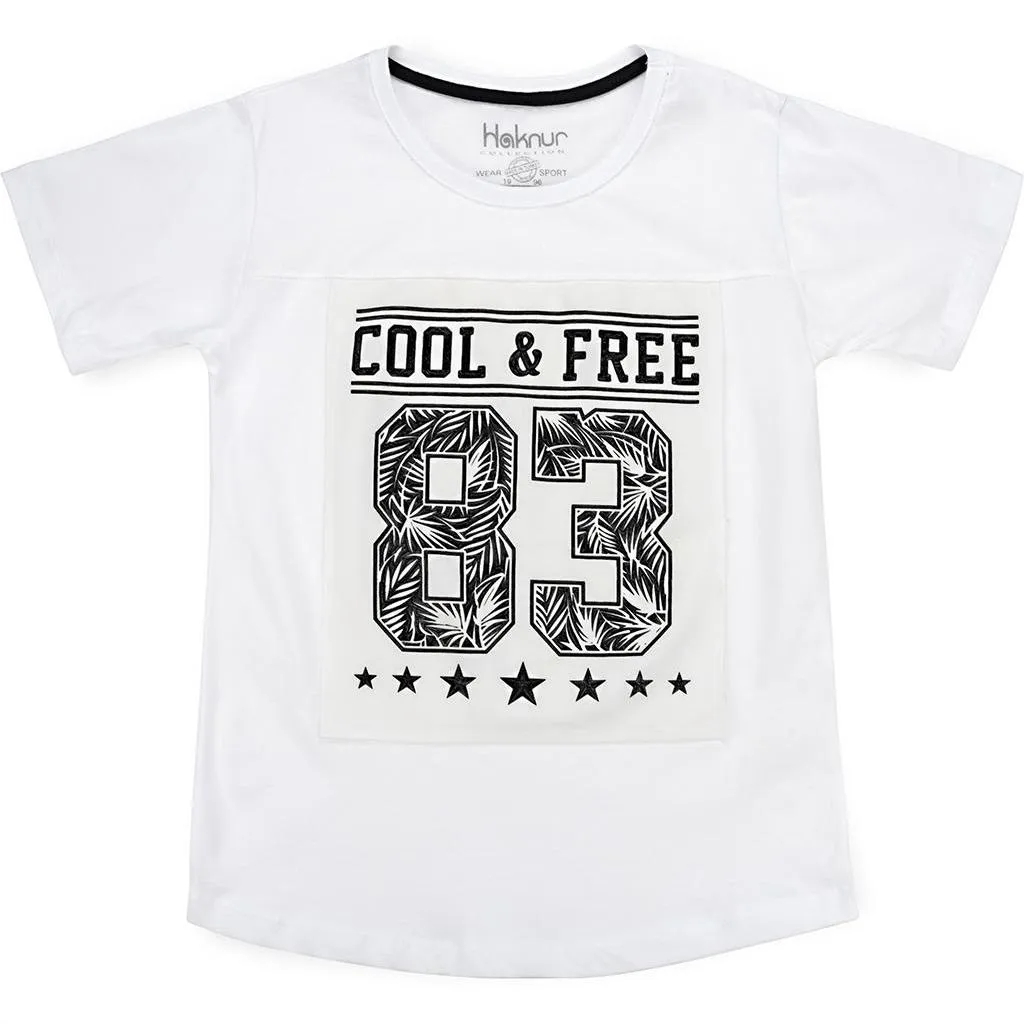 Футболка дитяча Haknur "COOL & FREE" (6547-134B-white)