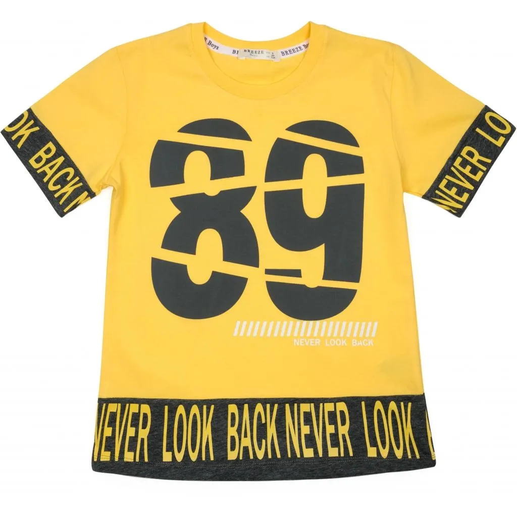 Футболка дитяча Breeze "NEVER LOOK BACK" (14311-146B-yellow)