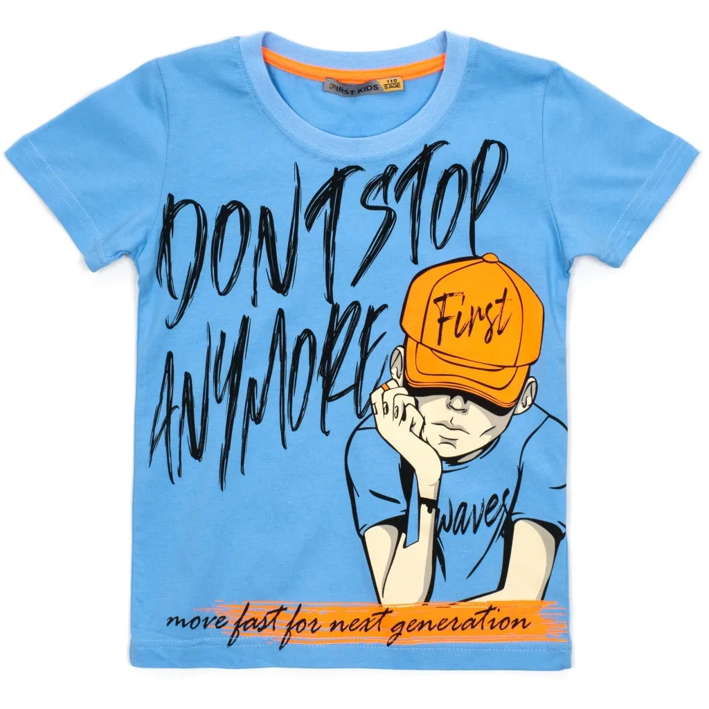 Футболка детская First kids DON’T STOP (1994-110B-blue)