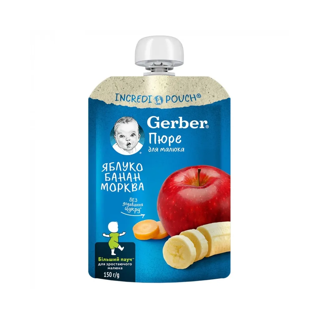  Gerber Яблуко, банан, морква 150 г (1227057)