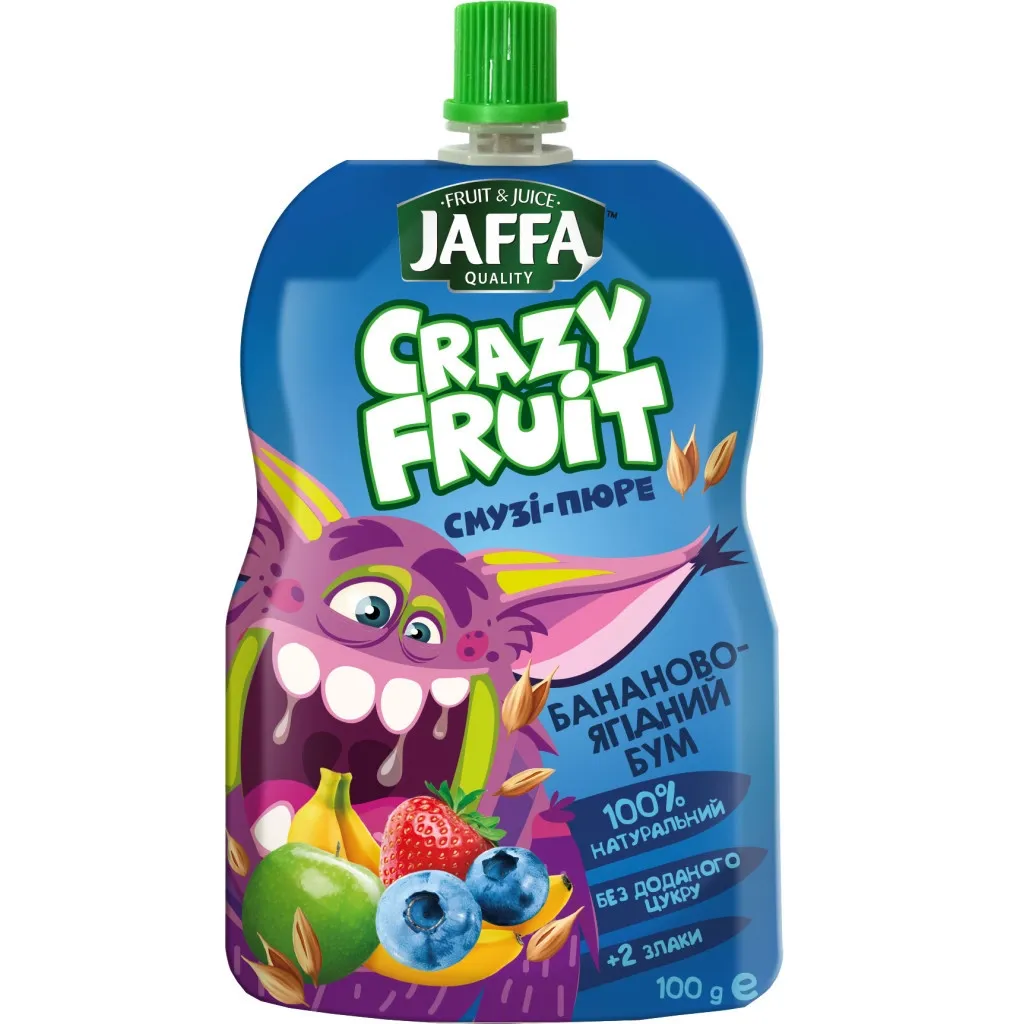  Jaffa Crazy Fruit Фруктовый десерт из бананов, яблок, черники и земляники 100 г (4820192261982)