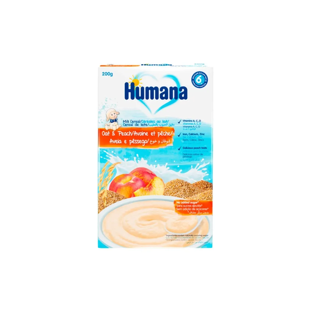  Humana молочна вівсяна з персиком 200 г (4031244003034)