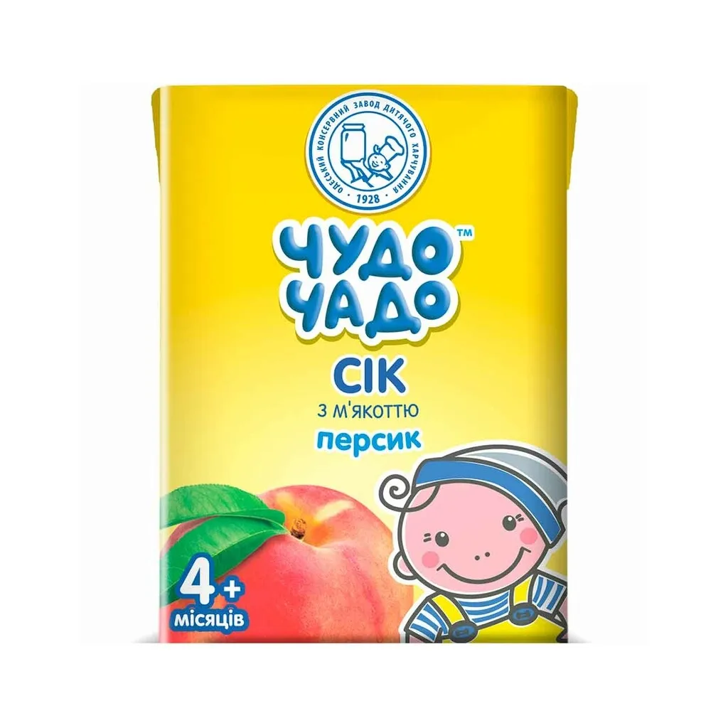 Детский сок Чудо-Чадо Персиковый с мякотью, сахаром и витамином C 0.2 л (4820016251687)